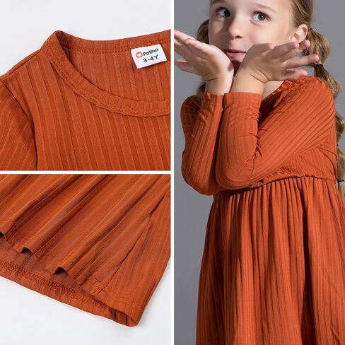 PATPAT Toddler Girl Floral Multipack Dresses 2 Pack Long Sleeve A-line Dress for Girls in Saudi Arabia