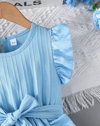 Rosibel Toddler Girls Dress Kids Ruffles Sleeveless Casual Dresses Little Girls Summer Beach Sundress 2-7Y in Saudi Arabia