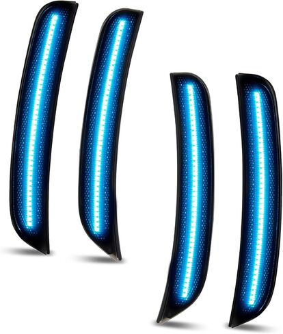 Bestview Xstyle Amber Red LED Side Marker Lights [Patent Pending] for Dodge Charger 2015-2023, Smoke Lens Front&Rear Bumper Reflector Turn Signal Lamp Assembly Kit accessories,Pack of 4 in Saudi Arabia