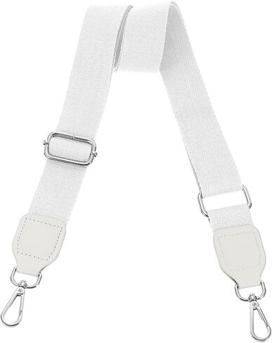 uxcell Wide Shoulder Strap, 3.8cm Adjustable Purse Strap Replacement Crossbody Strap for Shoulder Bag Wallets, White, Silver Square Mouth Buckle in Saudi Arabia