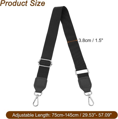 uxcell Wide Shoulder Strap, 3.8cm Adjustable Purse Strap Replacement Crossbody Strap for Shoulder Bag Wallets, White, Silver Square Mouth Buckle in Saudi Arabia