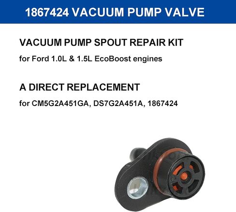 Vacuum Pump Valve 1867424 DS7G2A451A for Ford 1.0L & 1.5L EcoBoost - Compatible with Fiesta, Focus, Transit - Replaces CM5G2A451GA - Vacuum Pump Spout Repair Kit in Kuwait
