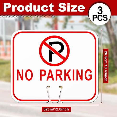 6 قطع من Geetery لا توجد علامات وقوف السيارات، علامة مخروطية المرور، 12.6 × 10.43 بوصة، علامة تحذير علوية مخروطية مرورية بلاستيكية لحاجز الطريق، بناء خارجي مقاوم للماء in Kuwait