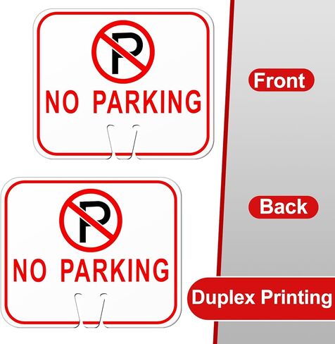 6 قطع من Geetery لا توجد علامات وقوف السيارات، علامة مخروطية المرور، 12.6 × 10.43 بوصة، علامة تحذير علوية مخروطية مرورية بلاستيكية لحاجز الطريق، بناء خارجي مقاوم للماء in Kuwait