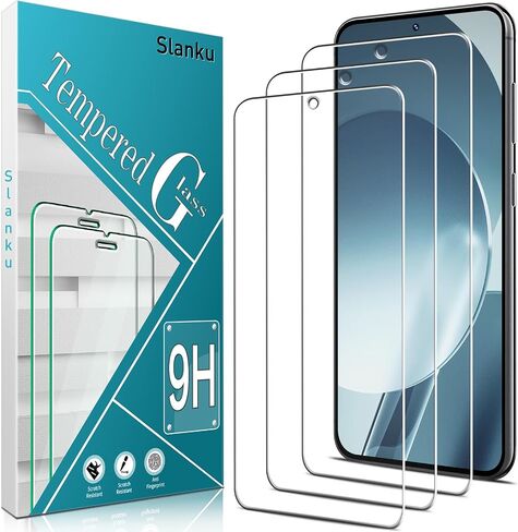 Slanku [3 Pack] Screen Protector for Samsung Galaxy S23 Plus 5G Tempered Glass, Support Fingerprint Reader, Easy installation, Bubble Free, Anti Scratch, HD Clear, Case Friendly in Saudi Arabia
