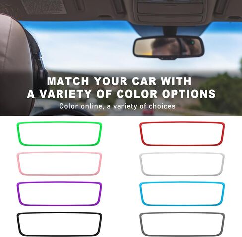 Rear View Mirror Protector Frame, Silicone Car RearView Mirror Cover Compatible with Model 3 and Y, Auto Interior Decoration Gifts, Car Accessories (Purple) in Saudi Arabia
