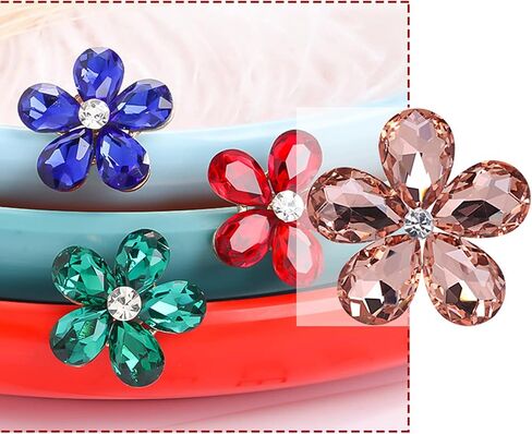 5pcs Crystal Flower Beach Bage Shoissories charms alloy class charms متوافق مع حقائب Bogg Women Excalseors for Party and Birthday - Multi Color in Kuwait