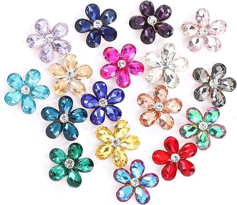 5pcs Crystal Flower Beach Bage Shoissories charms alloy class charms متوافق مع حقائب Bogg Women Excalseors for Party and Birthday - Multi Color in Kuwait