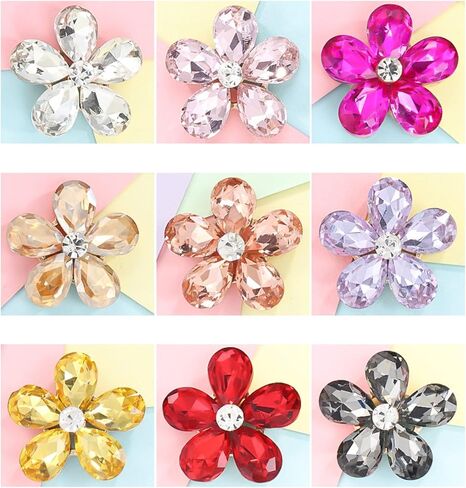 5pcs Crystal Flower Beach Bage Shoissories charms alloy class charms متوافق مع حقائب Bogg Women Excalseors for Party and Birthday - Multi Color in Kuwait
