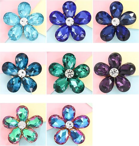 5pcs Crystal Flower Beach Bage Shoissories charms alloy class charms متوافق مع حقائب Bogg Women Excalseors for Party and Birthday - Multi Color in Kuwait