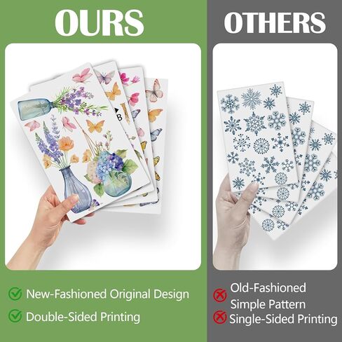 Yovkky Spring Summer Flowers Window Clings 4 Sheets, Potted Plant Floral in Jar Butterfly Stickers Decals Decor, Bonsai Vase Seasonal Home Kitchen Decorations in Saudi Arabia
