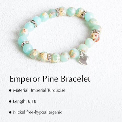 Sweet Heart Natural Stone Beaded Bracelet For Women, Birthday Christmas Valentines Graduation Gifts for Young Women in Saudi Arabia