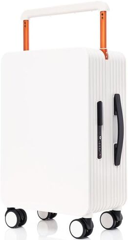 Carry On Luggage 20In Wide Handle PC Hardshell Suitcases with Spinner Wheels & TSA Lock Frameless Luggage Zipperless Luggage, White in Kuwait