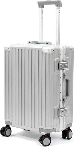 20inch Carry On Luggage 22x14x9 Airline Approved, Zipperless Luggage Carry On TSA Approved Hard Shell Suitcases, Lightweight Carry On Suitcases with Aluminum Frame, Sliver in Kuwait