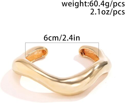 Chunky Gold Bangle Bracelets Thick 14K Gold Bracelet ​Adjustable Twist Cuff Bracelet Bangle Classical Fashion Summer Jewelry for Women in Saudi Arabia