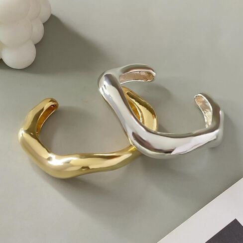 Chunky Gold Bangle Bracelets Thick 14K Gold Bracelet ​Adjustable Twist Cuff Bracelet Bangle Classical Fashion Summer Jewelry for Women in Saudi Arabia