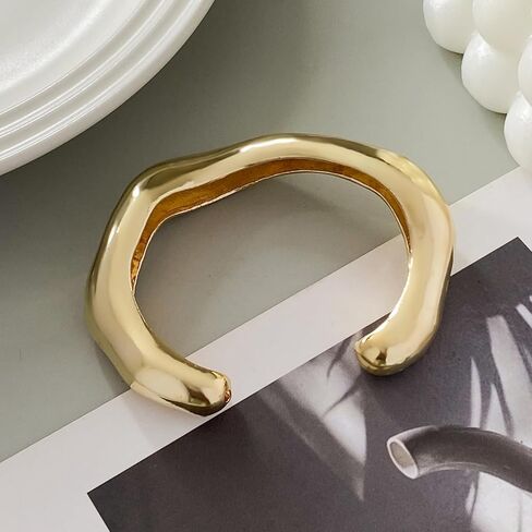 Chunky Gold Bangle Bracelets Thick 14K Gold Bracelet ​Adjustable Twist Cuff Bracelet Bangle Classical Fashion Summer Jewelry for Women in Saudi Arabia