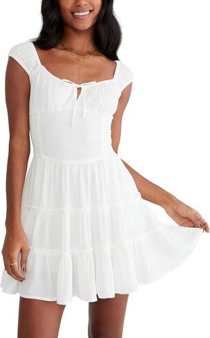 AEROPOSTALE Women's Smocked Waist Short Sleeve Mini Dress in Saudi Arabia