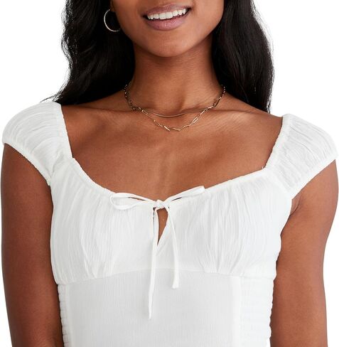 AEROPOSTALE Women's Smocked Waist Short Sleeve Mini Dress in Saudi Arabia