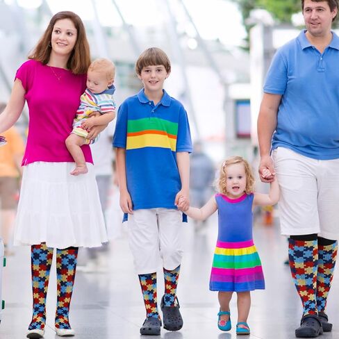 8 Pairs Autism Awareness Socks 2026 Autism Acceptance Month Item Accessories Puzzle Crew Sock for Adult Kids Gift in Saudi Arabia