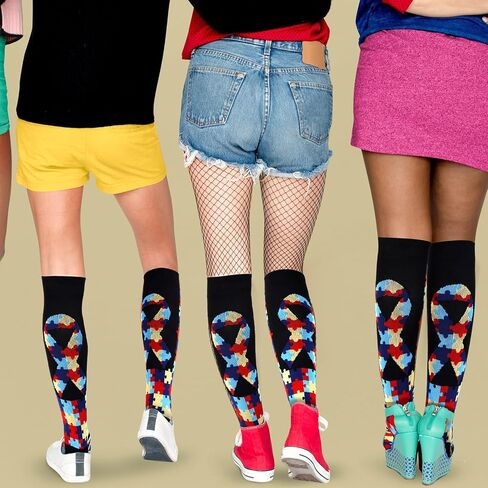 8 Pairs Autism Awareness Socks 2026 Autism Acceptance Month Item Accessories Puzzle Crew Sock for Adult Kids Gift in Saudi Arabia