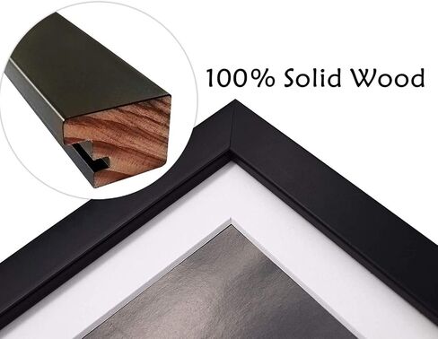 Golden State Art, 13.6x19.7 Black Photo Wood Collage Frame with Real Glass and White Displays (9) 4x6 Pictures in Kuwait