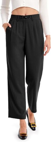 AFITNE Womens Linen Wide Leg Pants High Waist Casual Loose Palazzo Pants with Pockets Flowy Lounge Work Pants 28" in Saudi Arabia