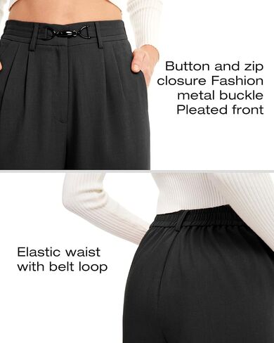 AFITNE Womens Linen Wide Leg Pants High Waist Casual Loose Palazzo Pants with Pockets Flowy Lounge Work Pants 28" in Saudi Arabia