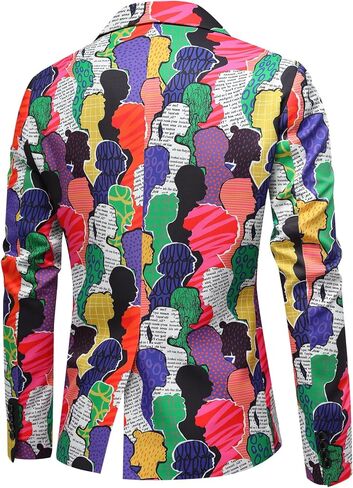 Boyland Men’s 2 Pieces Suit Floral Print Notch Lapel Tuxedo Suit Set One Button Tux Jacket Pants for Party Wedding Prom in Kuwait