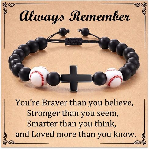 Fuqimanman2020 Baseball Bracelet Basketball Bracelet Adjustable Braided Baseball Basketball Bracelet Charm Gifts For Sports Lover in Saudi Arabia