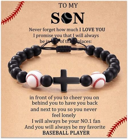 Fuqimanman2020 Baseball Bracelet Basketball Bracelet Adjustable Braided Baseball Basketball Bracelet Charm Gifts For Sports Lover in Saudi Arabia