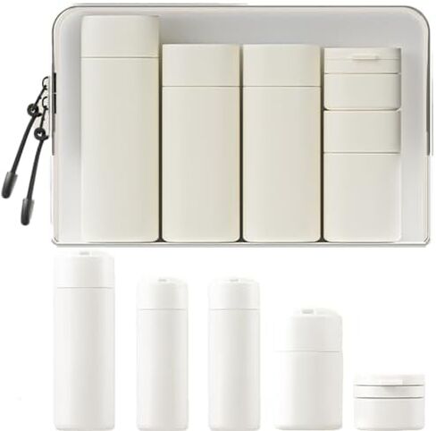 Travel Bottles Set - TSA Approved Leak Proof Squeezable Containers for Toiletries, Conditioner, Shampoo, Lotion & Body Wash Accessories (white) in Saudi Arabia