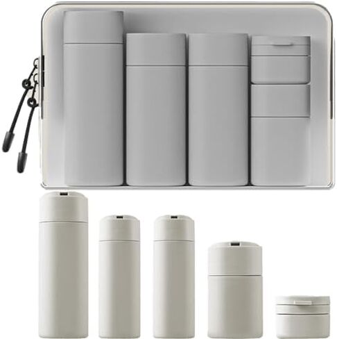 مجموعة زجاجات السفر - حاويات تسرب معتمدة من TSA للاستيلاء على أدوات النظافة والبلد in Kuwait