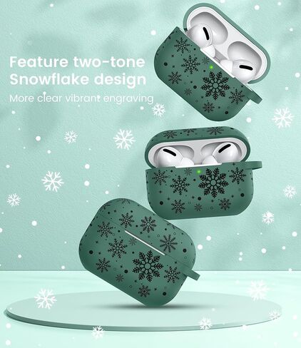 حافظة منقوشة بلونين لعيد الميلاد لجهاز AirPods Pro حافظة الجيل الثاني الأول، غطاء حماية كامل من السيليكون الناعم للعطلات اللطيفة من TOYOUTHS لهاتف Apple Airpods Pro 2/Pro Case للنساء والرجال in Kuwait