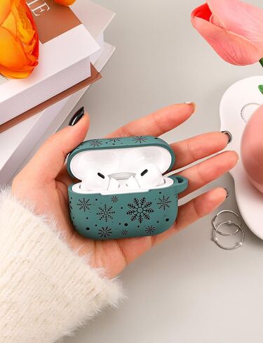 حافظة منقوشة بلونين لعيد الميلاد لجهاز AirPods Pro حافظة الجيل الثاني الأول، غطاء حماية كامل من السيليكون الناعم للعطلات اللطيفة من TOYOUTHS لهاتف Apple Airpods Pro 2/Pro Case للنساء والرجال in Kuwait