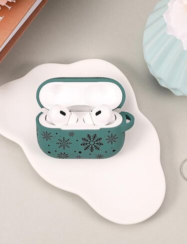 حافظة منقوشة بلونين لعيد الميلاد لجهاز AirPods Pro حافظة الجيل الثاني الأول، غطاء حماية كامل من السيليكون الناعم للعطلات اللطيفة من TOYOUTHS لهاتف Apple Airpods Pro 2/Pro Case للنساء والرجال in Kuwait