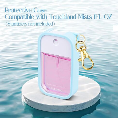 VANEST Silicone Case Compatible with Touchland Hand Sanitizer Spray, Protective Case with Keychain for Power Mist and Glow Mist 1 fl oz, Hand Sanitizer Spray Accessory (Pink, 1 Pack) in Saudi Arabia