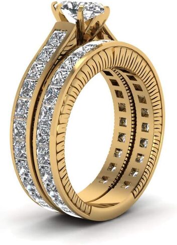 Yellow Gold Filled Bridal Sets Marquise cut Cz Engagement Ring 2pcs Womens Wedding Ring Sets in Saudi Arabia