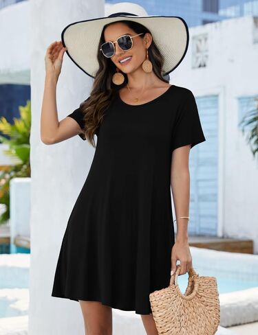 JollieLovin Plus Size Summer T-Shirt Casual Dresses for Curvy Women Flowy Swing in Kuwait
