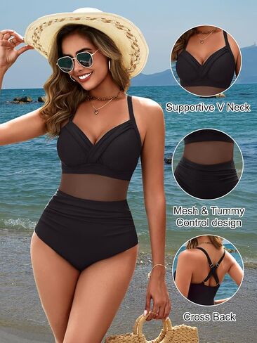 BMJL Women's One Piece Swimsuits Switch Control Suit Suit Simling Sexy Mesh Swimwear in Saudi Arabia