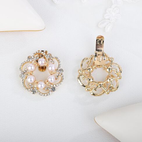 JWICOS 2PCS مقاطع أحذية لؤلؤة لؤلؤة جولة أحذية الكريستال الأزياء الأزياء سحر أحذية قابلة للإزالة in Kuwait