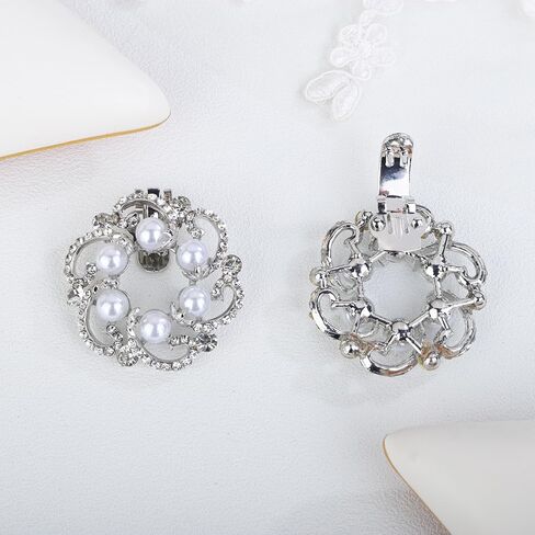 JWICOS 2PCS مقاطع أحذية لؤلؤة لؤلؤة جولة أحذية الكريستال الأزياء الأزياء سحر أحذية قابلة للإزالة in Kuwait