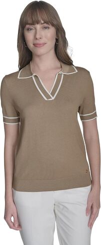 Tommy Hilfiger Womens Short Sleeve Johnny Collar Polo Sweater in Saudi Arabia