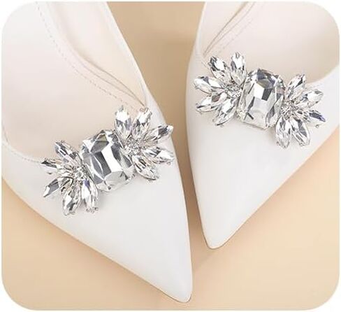 JWICOS 1 Pair Rhinestone Shoe Clips Crystal Shoe Clips Bridal Shoe Buckles Shoe Decoration Shoe Charms Accessories for Wedding Party Women in Saudi Arabia