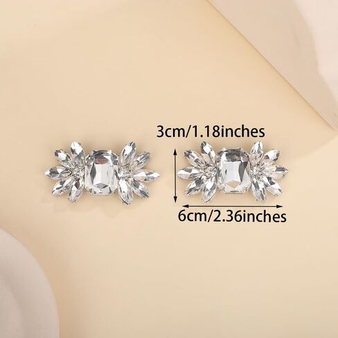 JWICOS 1 Pair Rhinestone Shoe Clips Crystal Shoe Clips Bridal Shoe Buckles Shoe Decoration Shoe Charms Accessories for Wedding Party Women in Saudi Arabia