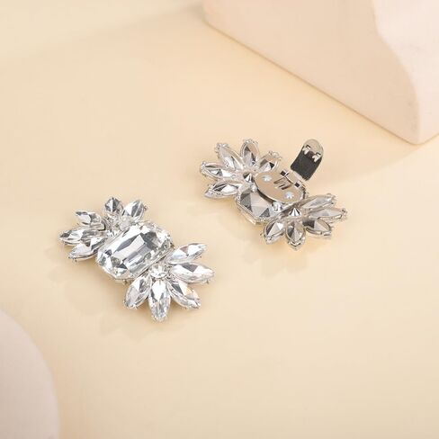 JWICOS 1 Pair Rhinestone Shoe Clips Crystal Shoe Clips Bridal Shoe Buckles Shoe Decoration Shoe Charms Accessories for Wedding Party Women in Saudi Arabia