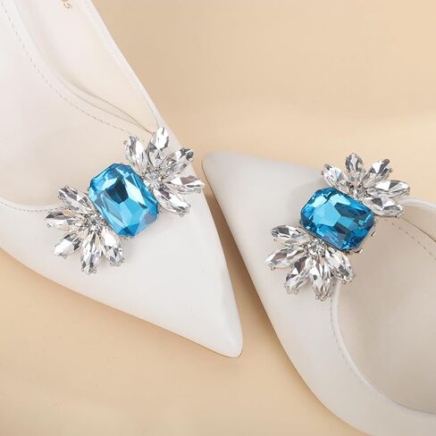 JWICOS 1 Pair Rhinestone Shoe Clips Crystal Shoe Clips Bridal Shoe Buckles Shoe Decoration Shoe Charms Accessories for Wedding Party Women in Saudi Arabia