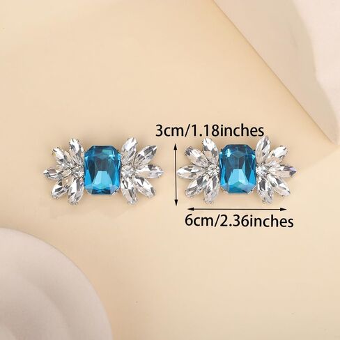 JWICOS 1 Pair Rhinestone Shoe Clips Crystal Shoe Clips Bridal Shoe Buckles Shoe Decoration Shoe Charms Accessories for Wedding Party Women in Saudi Arabia