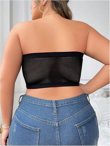 WDIRARA Women's Plus Size Strapless Front Closure Bandeau Bra Seamless Wireless Bralette Tube Top in Saudi Arabia
