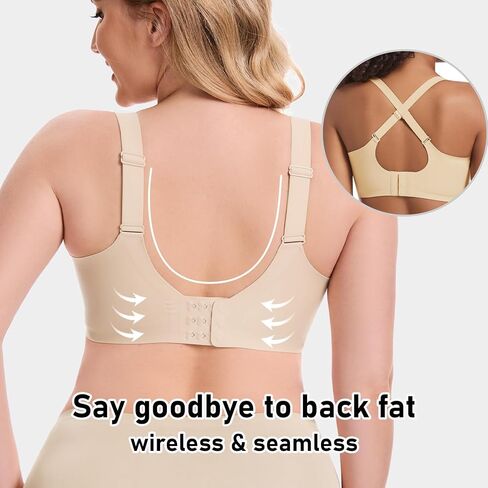 Gailife Scalloped Lift Bras for Women Soft Push Up Wireless Bra Supportive V Neck No Underwire Seamless Tshirt Bralettes in Kuwait